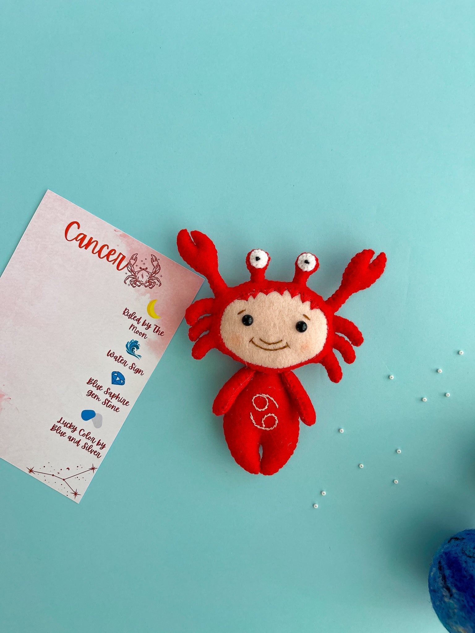 Cancer Zodiac Felt Doll - WoollyFox